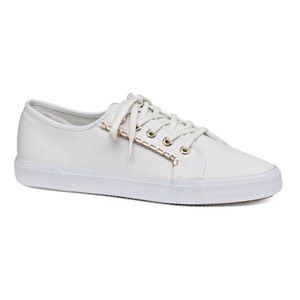 Jack Rogers Carter White Gold Sneaker Shoes 8.5